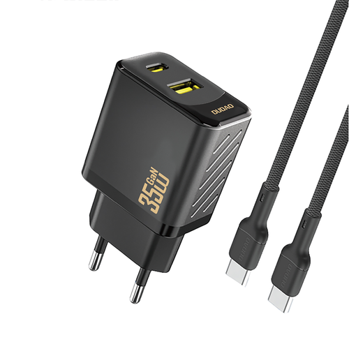 Laadija Dudao A27Max 35W GaN USB-C + USB-C juhe (must)