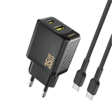 Laadija Dudao A27Max 35W GaN USB-C + USB-C juhe (must)