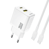 Laadija Dudao A27Max 35W GaN USB-C + USB-C juhe (valge)