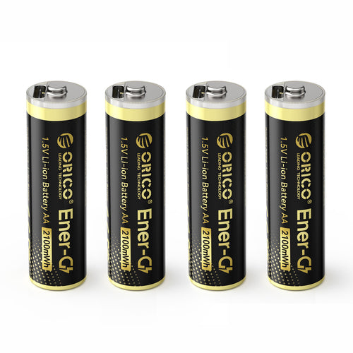 Orico liitiumaku 1,5V 2100mWh AA USB-C laetav aku laadimiskaabliga 4tk (must)