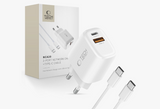 Laadja Tech-Protect NCA20 20W USB-A/Type-C+Type-C/Type-C (valge)
