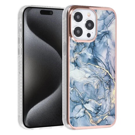 Ümbris TUNIQ Marble iPhone 15 Pro (sinine)