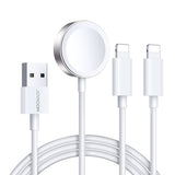 Juhe Joyroom S-IW007 3-in-1 cable USB-A magnetic charger - Lightning (1.2m / valge)