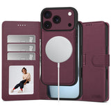 Ümbris kaanega Tech-Protect Wallet MagSafe iPhone 17 Pro / 18 Pro (viinamari)