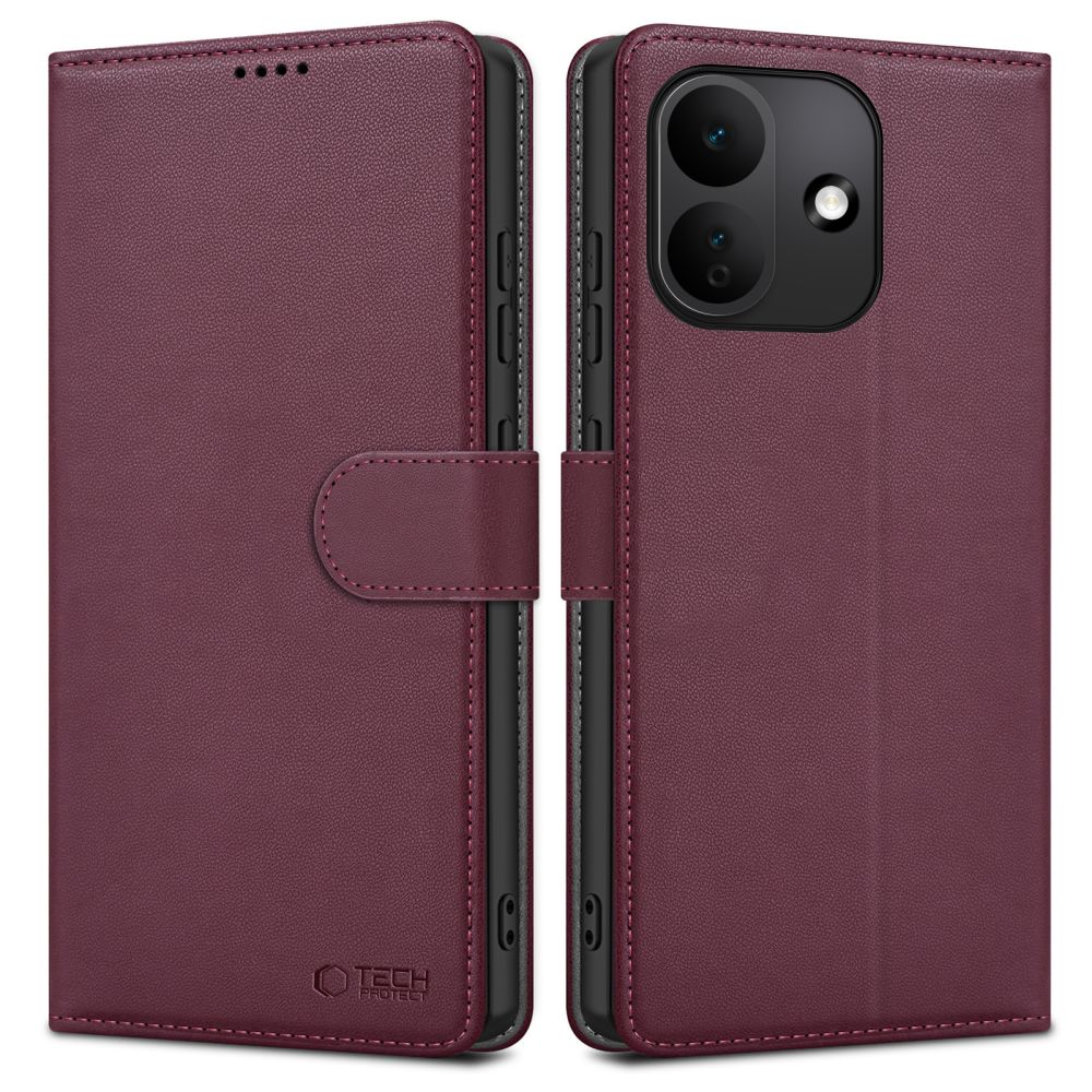 Ümbris kaanega Tech-Protect Wallet Xiaomi Redmi Note 17 Pro 5G (bordoopunane)