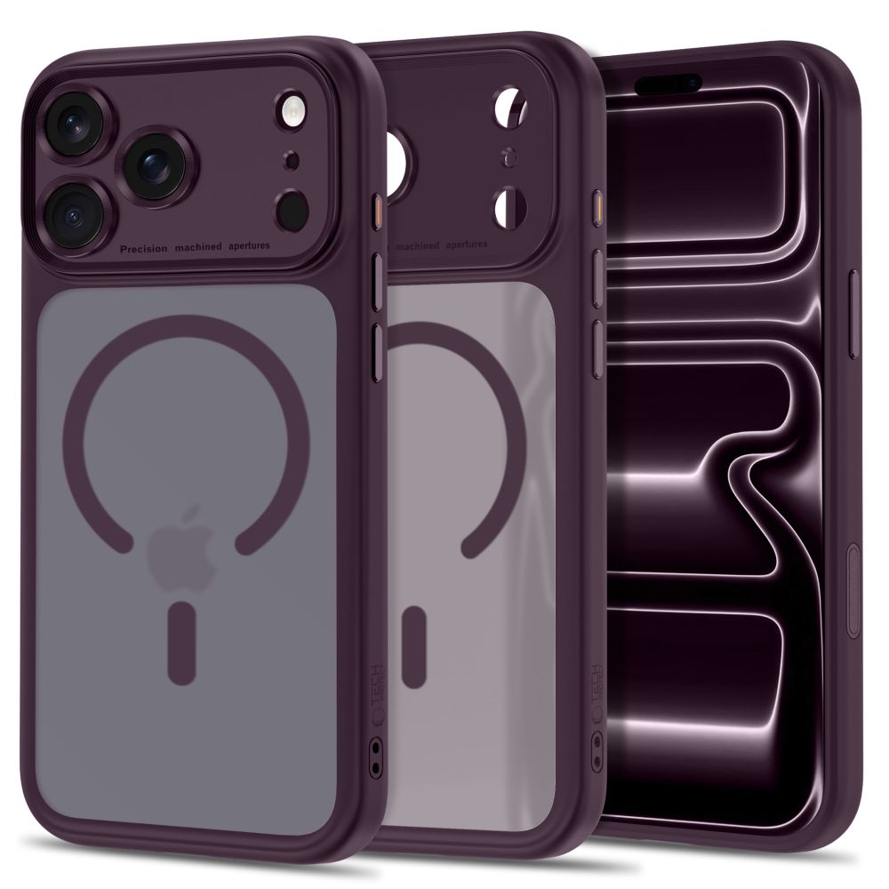 Ümbris Tech-Protect MagPeak MagSafe CC iPhone 18 Pro / 17 Pro - Dark Cherry Matte