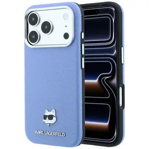 Karl LagerfeldGrained Choupette Head Metal MagSafe Case for iPhone 17 Pro Max / 18 Pro Max (helesini