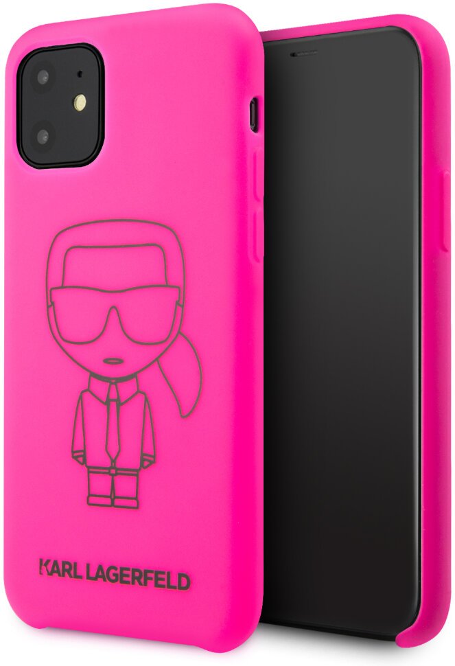 Karl Lagerfeld Ümbris KLHCN61SILFLPI Iphone 11 (tumeroosa)
