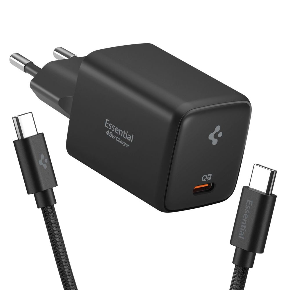 Laadija Spigen EE451EU Essential USB-C 45W + USB-C/USB-C (must)