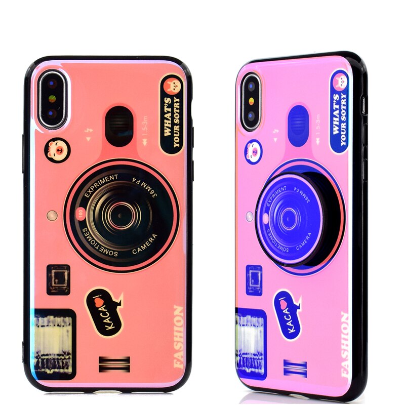 Silikoon POP hoidikuga Iphone X / Iphone XS (roosa/kaamera)