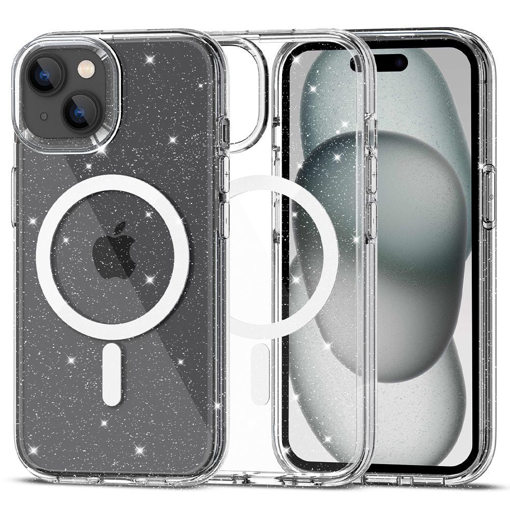 Ümbris Tech-Protect FlexAir Hybrid MagSafe iPhone 15 - Glitter (läbipaistev)