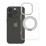 Ümbris Frame Circle Stand Magsafe Apple iPhone 14 Pro (läbipaistev/hall)