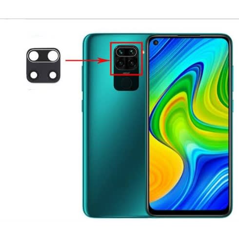 Varuosa Xiaomi Redmi Note 9 Pro kaamera klaas (must)