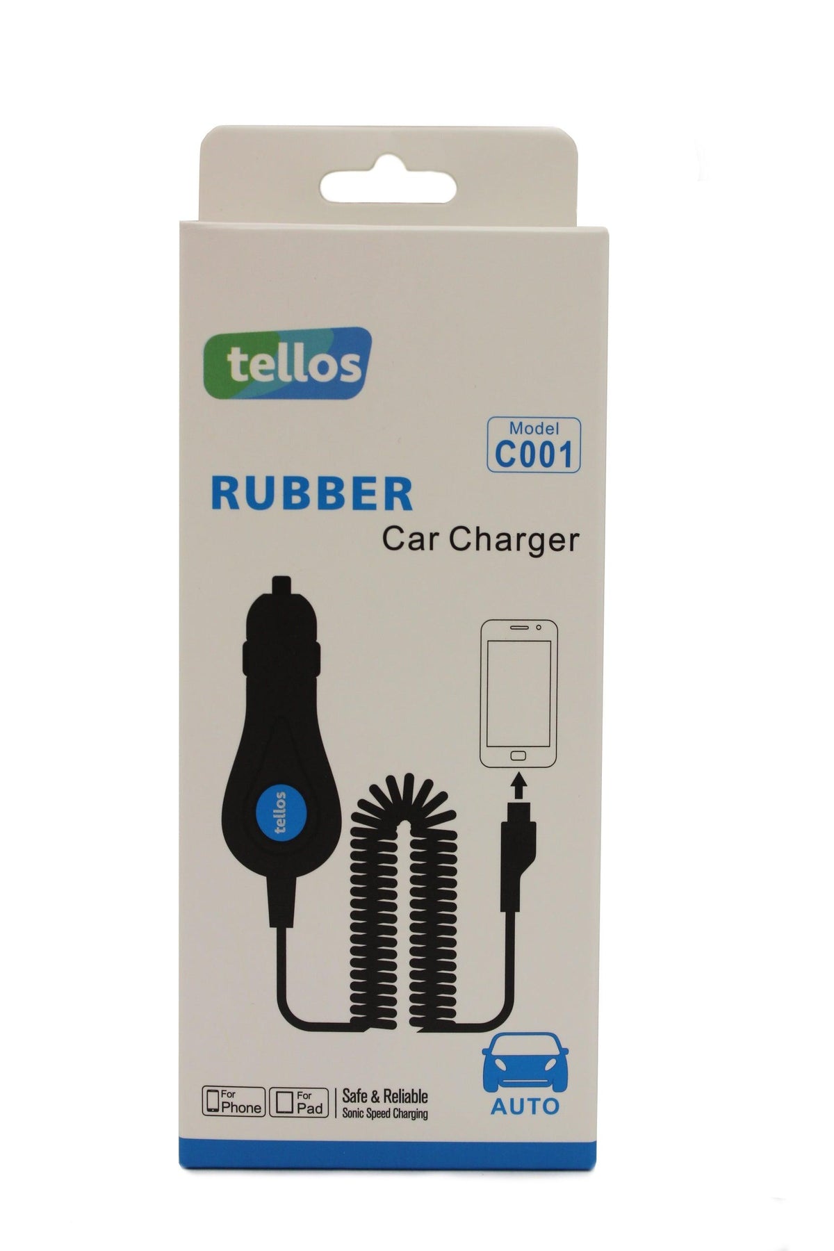 Autolaadija "Tellos" Rubber C001 Iphone 5/ 5S/ 6/ 7/ 8