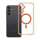 Ümbris Frame Clear Hybrid Mag Cover Samsung A16 (läbipaistev/ oranz)