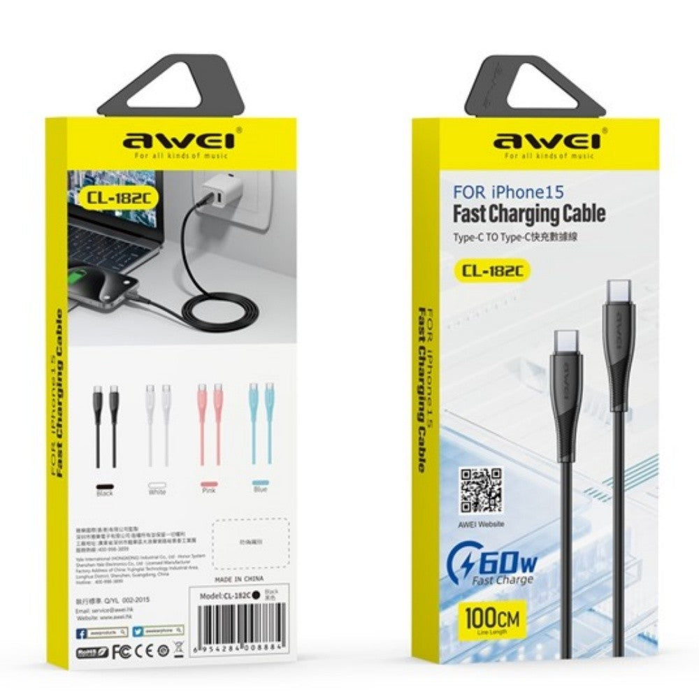 Juhe Awei CL-182C Type-C / Type-C 60W 1m (valge)