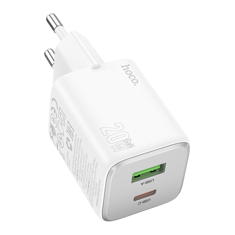 Laadija Hoco N41 USB-A / USB-C PD20W+QC3.0 (valge)