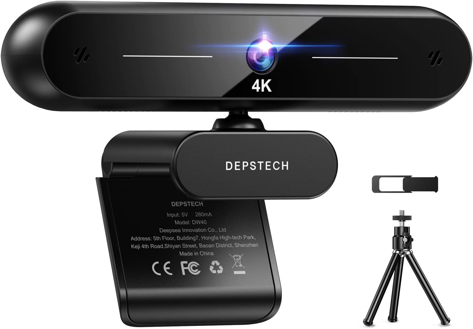 4K Ultra HD veebikaamera mikrofoniga (must)