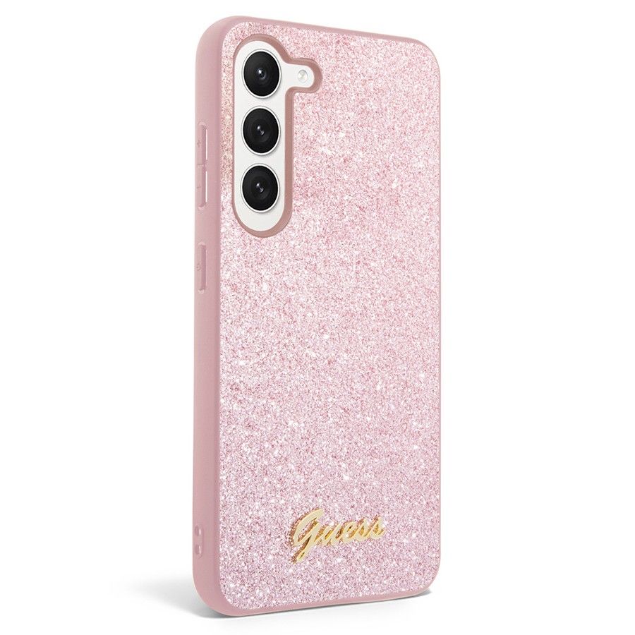 Guess ümbris Glitter Script case for Samsung Galaxy S24 (roosa)